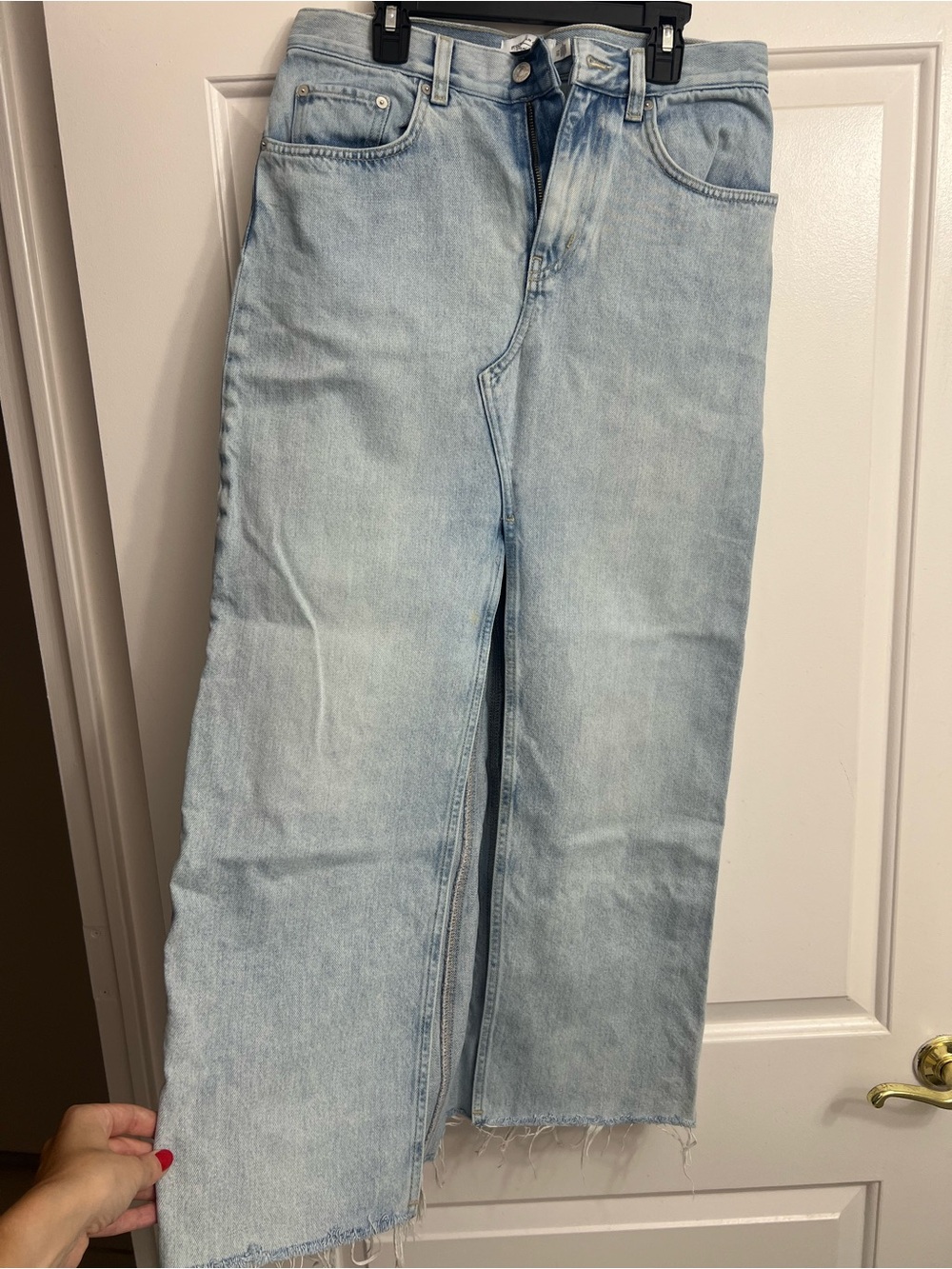 & Other Stories Light Wash Maxi Shirt with Slit - Pale Blue